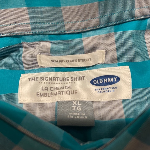 Old Navy Men’s XL Teal & Grey Shirt. - Picture 4 of 5